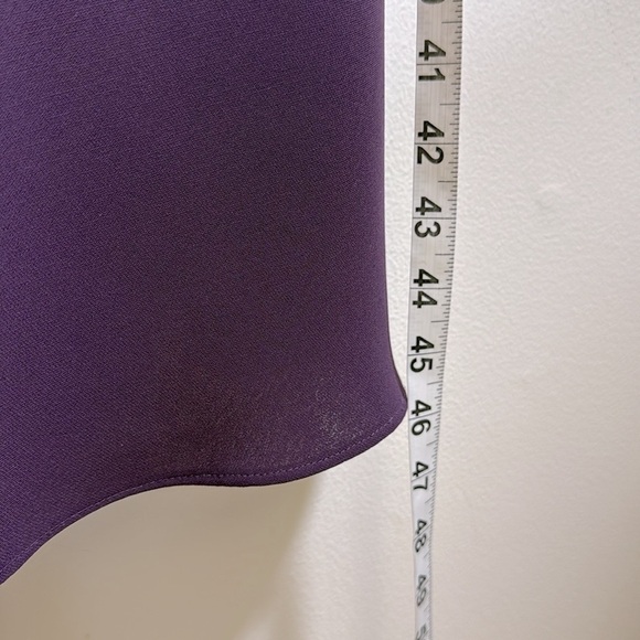 Evan Picone Womens Purple Eggplant Midi Dress Waterfall Back Detail Size 10P - Picture 10 of 10